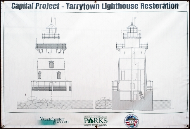 The project will restore the Tarrytown Lighthouse, stabilize the structure and prevent further deterioration consists of repairs and repainting to the exterior cast iron, replacement of windows and doors, repair of cracks in the cellar/caisson area, cleaning and re-pointing of the foundation masonry, restoration of the interior plaster and painting finishes throughout and repairs to and restoration of all the wood floors. The work will also include reconstruction of the intermediate landing between the bridge and gangway, a new security gate on the mainland, and new electric and exterior lighting.